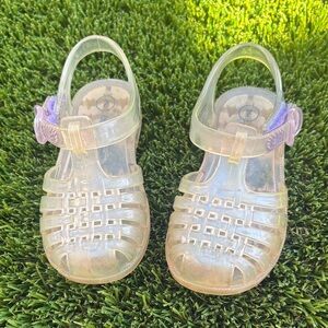 Kids Cat & Jack Clear Jelly Sandals with Purple Accents
